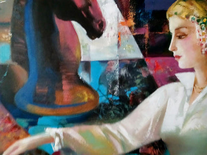 Abstract oil painting Queen Anatoly Tarabanov
