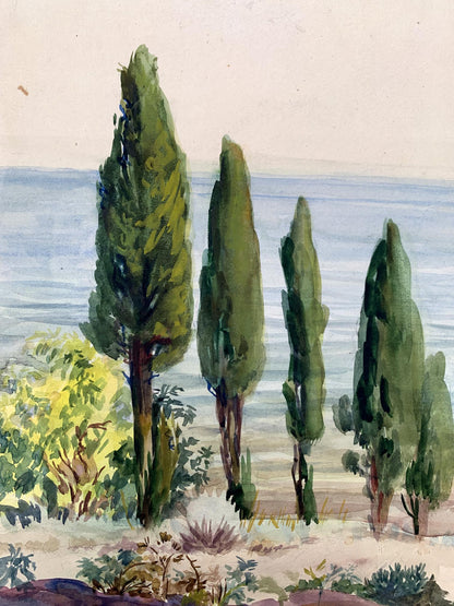 Watercolor painting Holidays at the resort Unknown artist