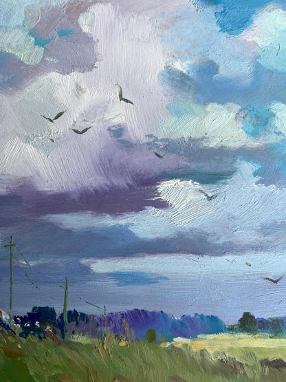 OIl painting In the village field Yuriy Suprunchuk
