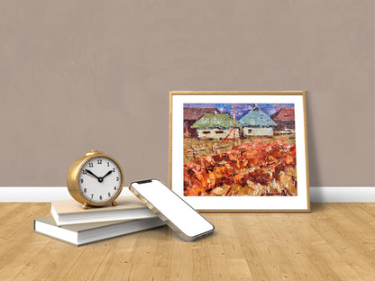 Oil painting village