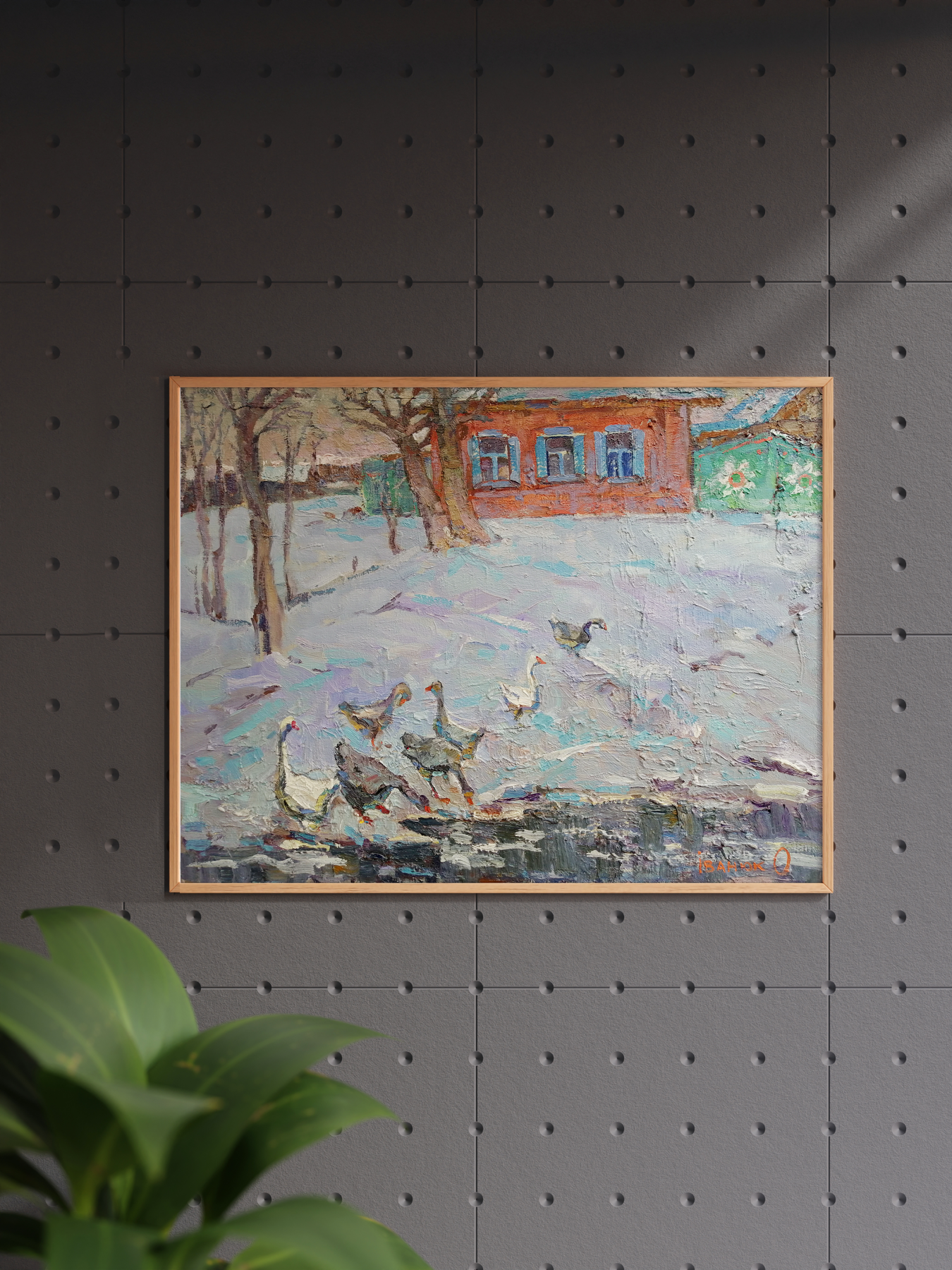 Oil painting By the evening 