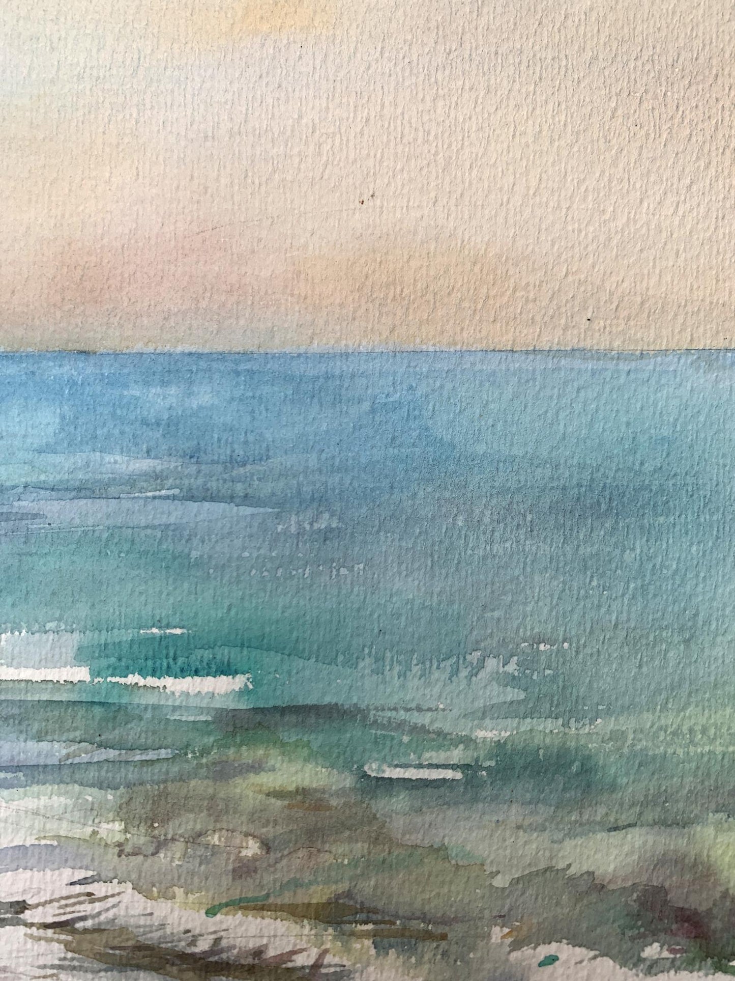 Watercolor painting Sea silence Unknown artist