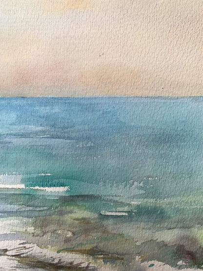 Watercolor painting Sea silence Unknown artist