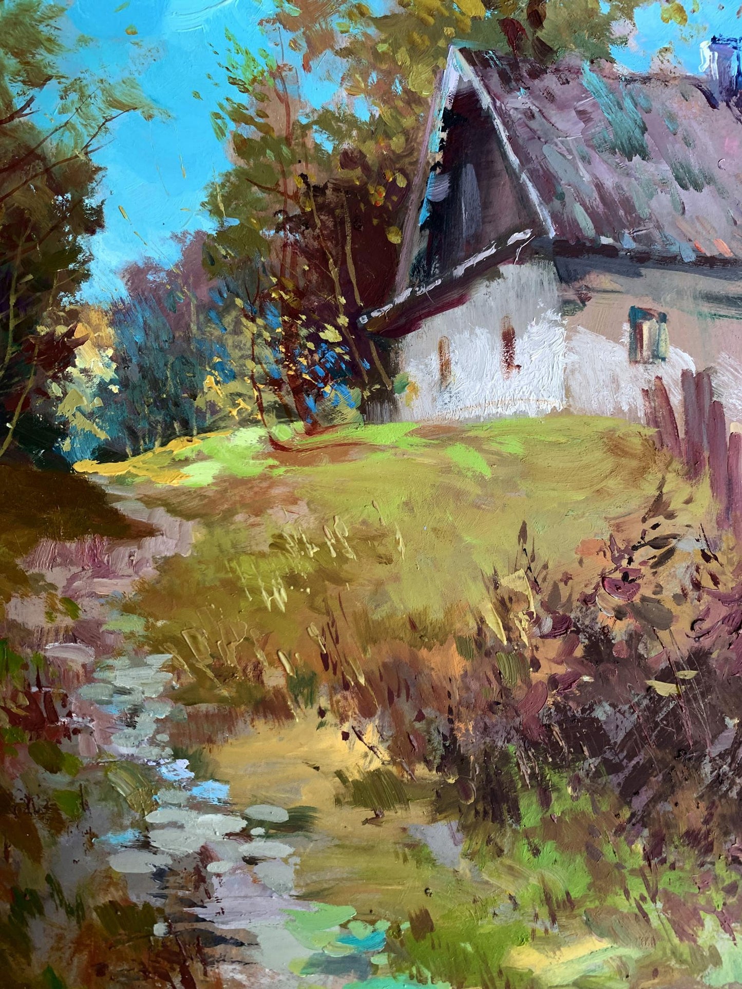OIl painting Early morning in the village Yuriy Suprunchuk