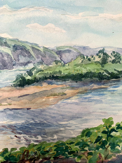 Watercolor painting Mountain stream O. Umansky