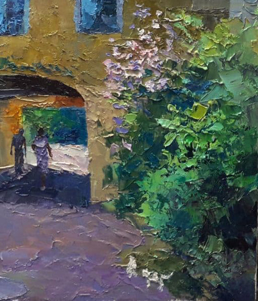 Oil painting Odessa courtyard Serdyuk Boris Petrovich