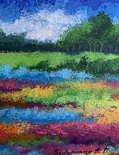 Oil painting Fields of flowers V. Zadorozhnya