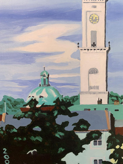 Oil painting City Tower Oleksandr Gukalov