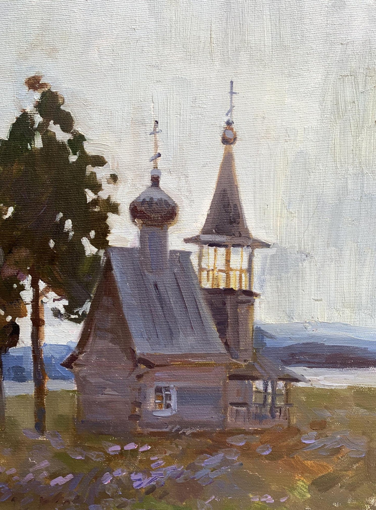 Oil painting Temple Unknown artist