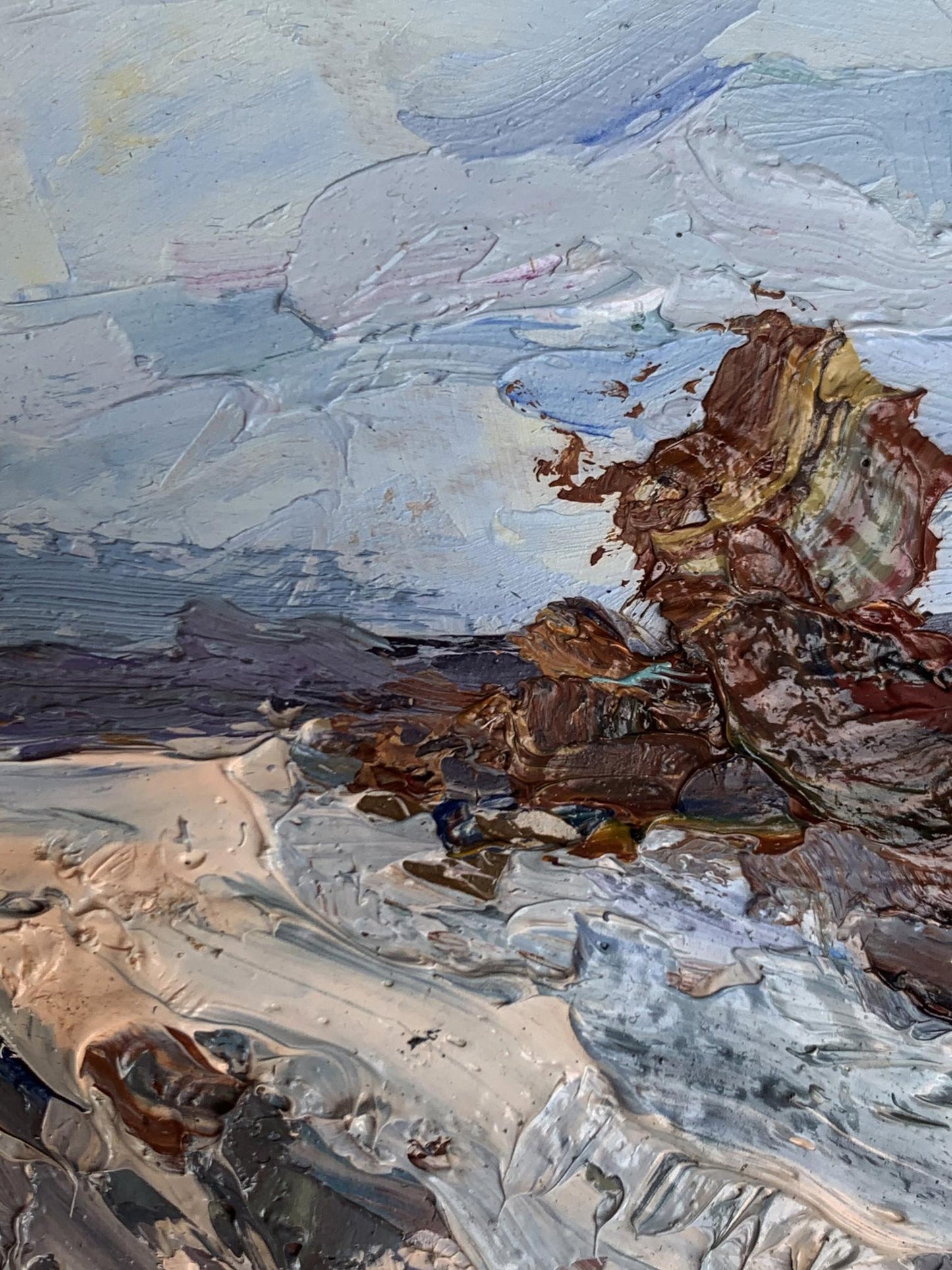 Oil painting Winter road Oleksiyander Cherednichenko