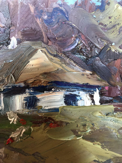 Oil painting Village House on the outskirts 