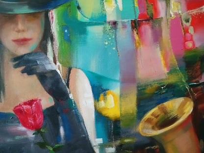 Abstract oil painting Evening Blues Anatoly Tarabanov