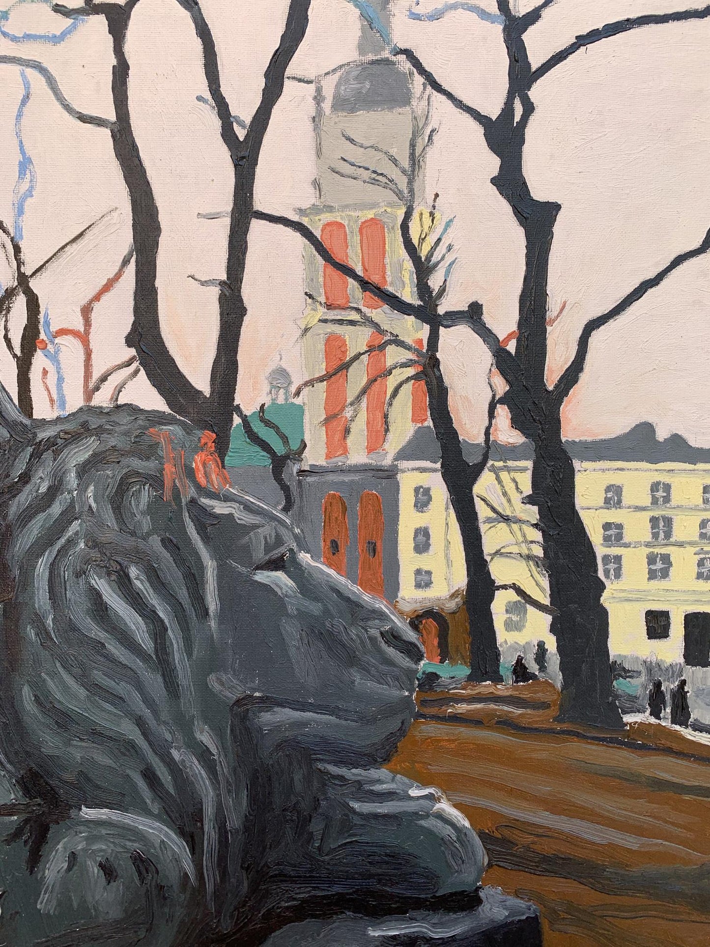 Oil painting Town Square Oleksandr Gukalov