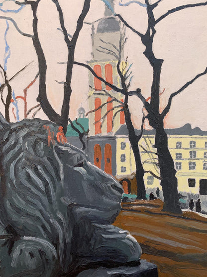 Oil painting Town Square Oleksandr Gukalov