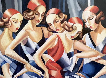 Abstract oil painting Slender girls Victor Konotopsky