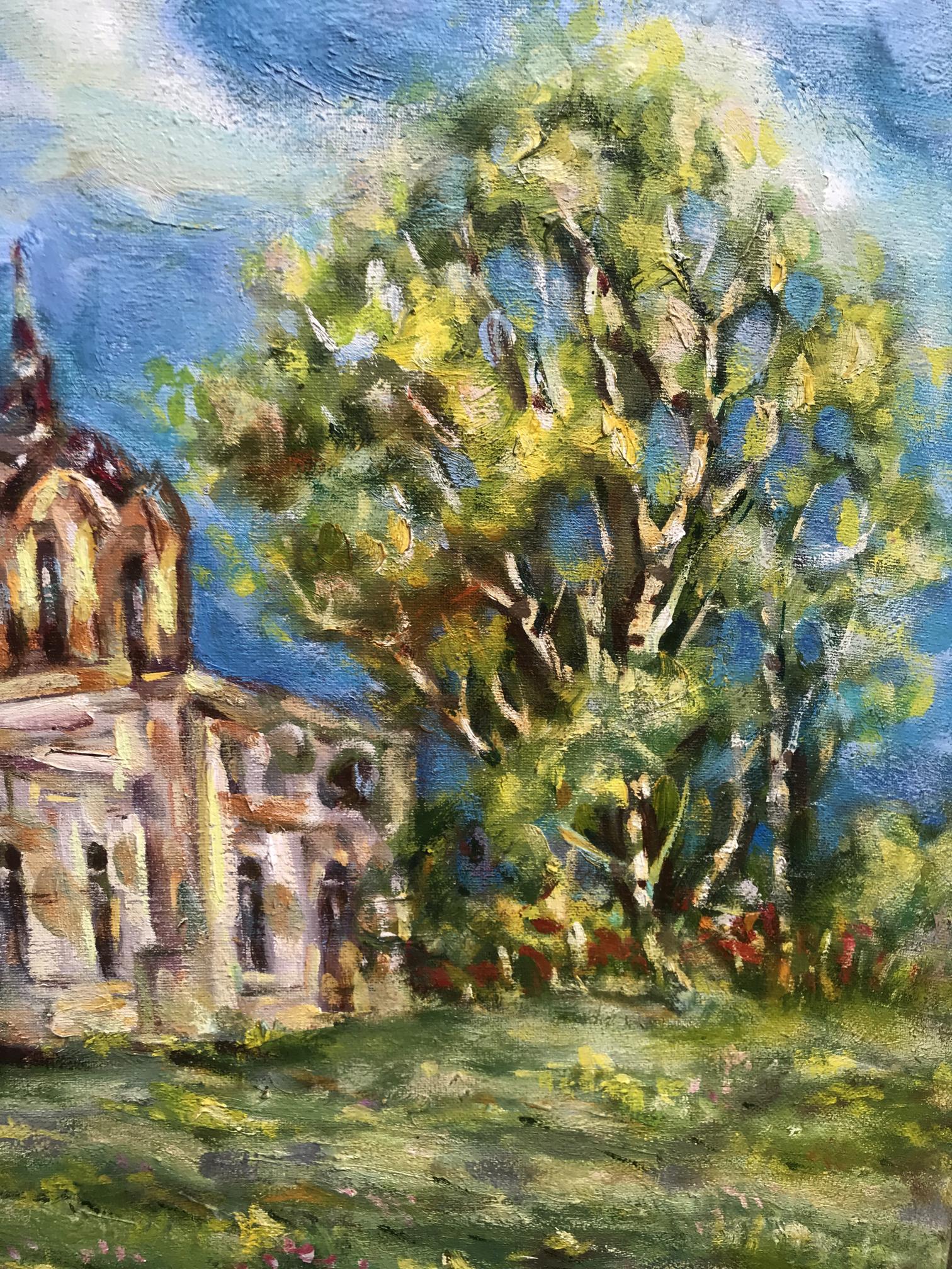 Oil Painting Nature Village Landscape 