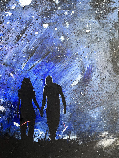 Oil painting Love night Unknown artist