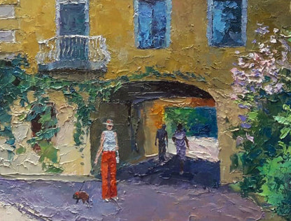 Oil painting Odessa courtyard Serdyuk Boris Petrovich