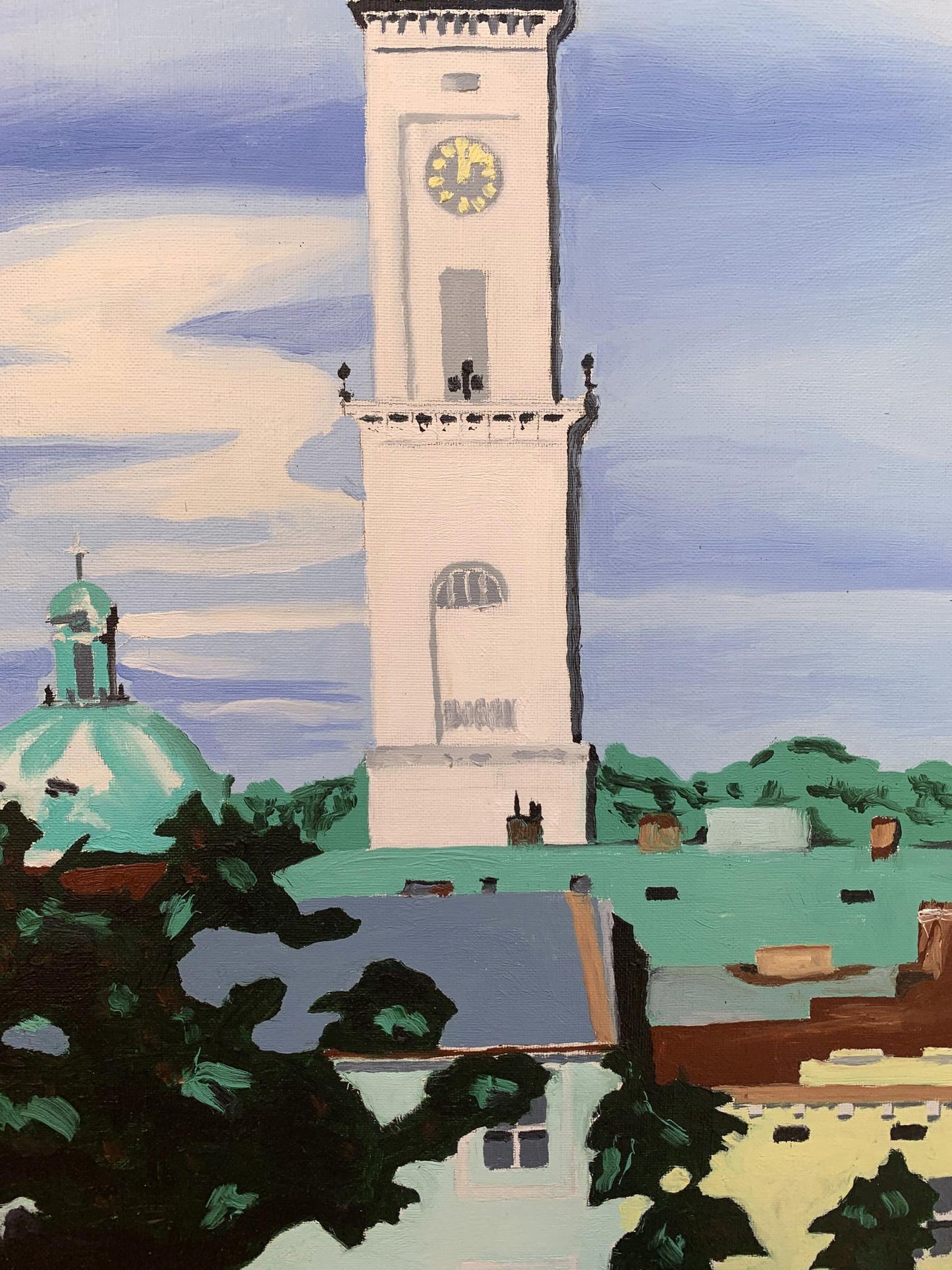 Oil painting City Tower Oleksandr Gukalov