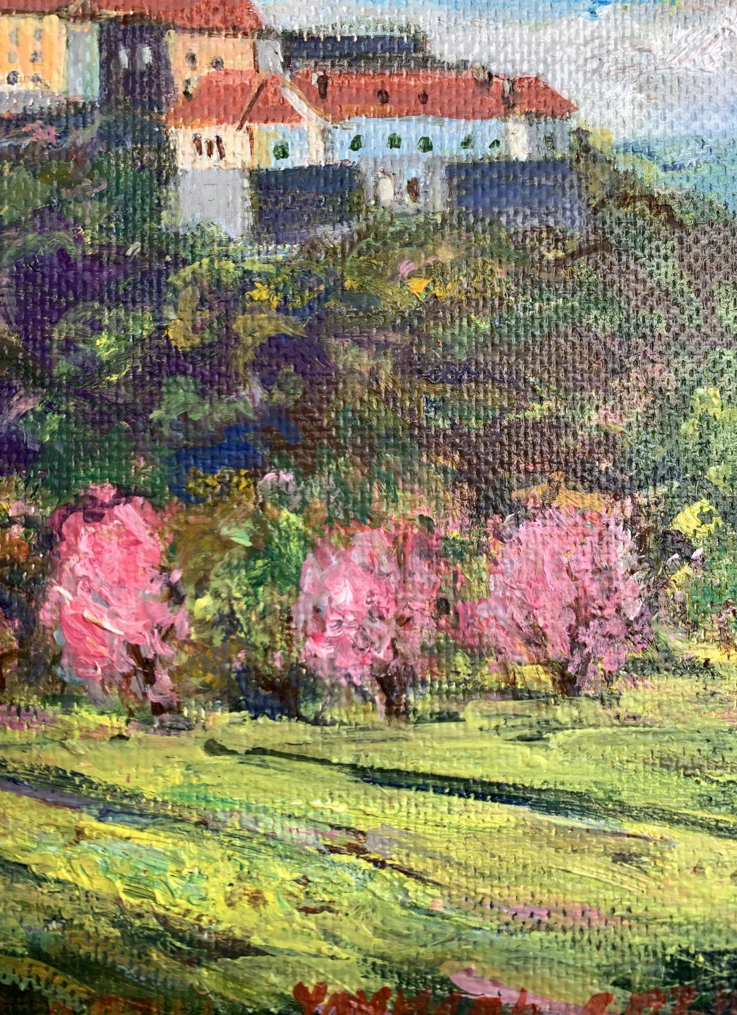 Oil painting Castle in the mountains Yu. Ulinets