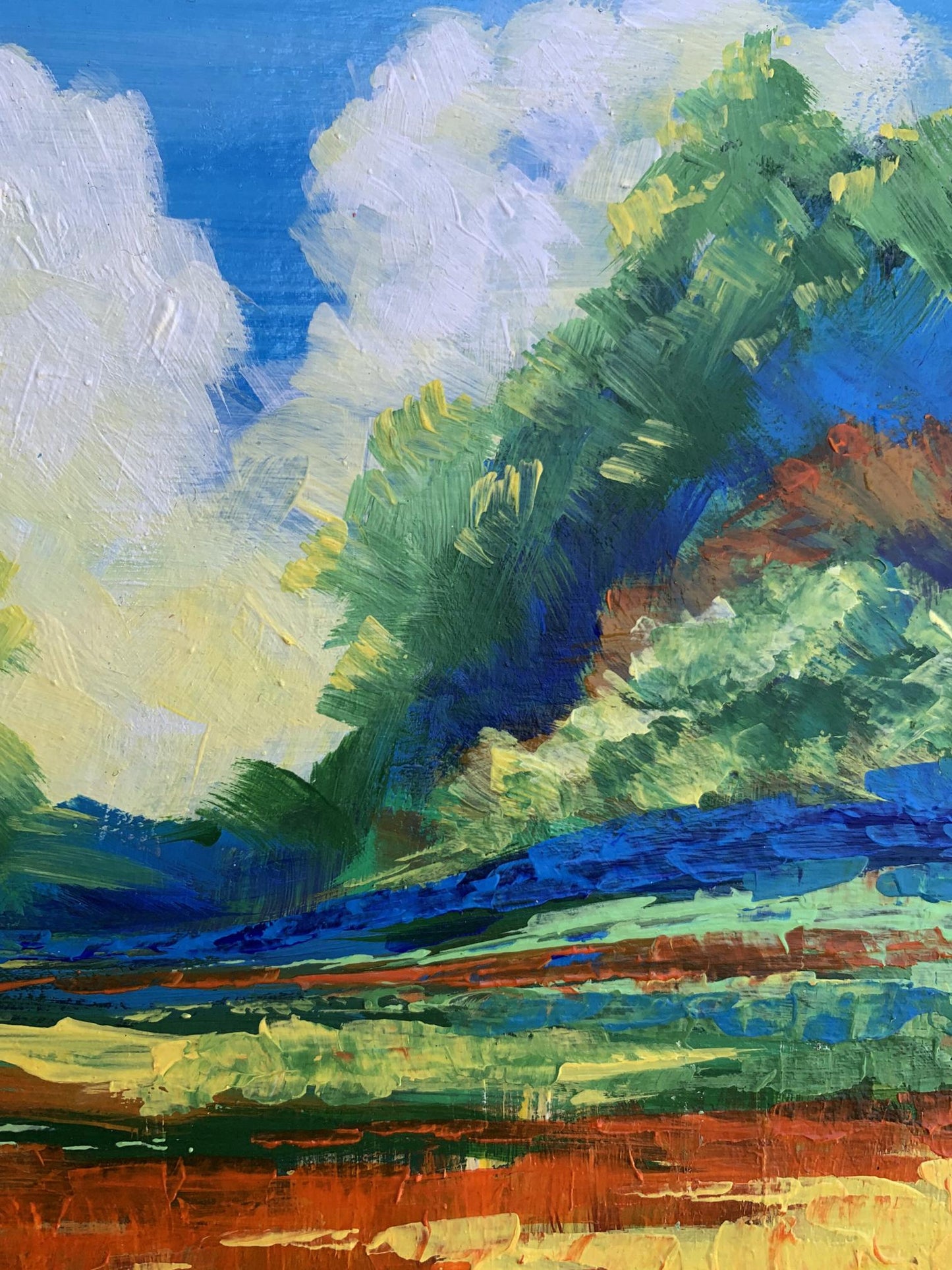 Oil painting Sun behind the clouds V. Zadorozhnya