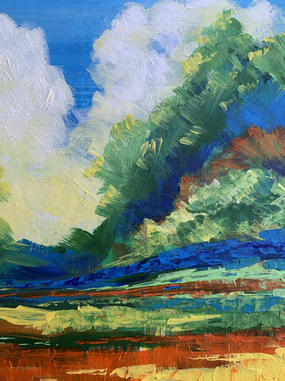Oil painting Sun behind the clouds V. Zadorozhnya