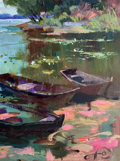 OIl painting Boat trip Yuriy Suprunchuk