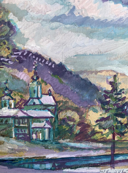 Oil painting Spring near the monastery Nikolay Leshchuk