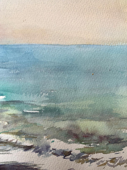 Watercolor painting Sea silence Unknown artist