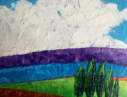 Oil painting Lonely trees in the fields Zadorozhnya V. V.