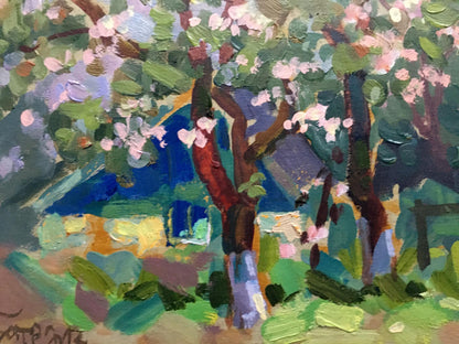 Oil painting Apple trees have blossomed Batrakov Vladimir Grigorievich