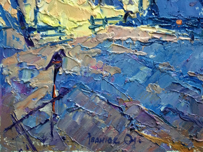 Oil painting  evening
