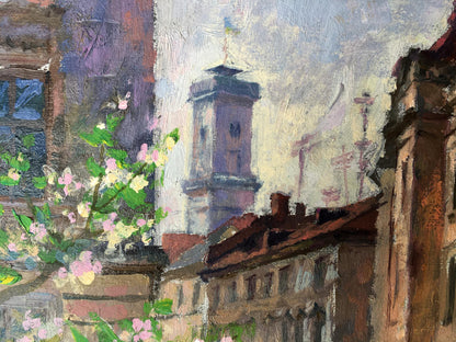 Oil painting Lviv landscape Batrakov Vladimir Grigorievich