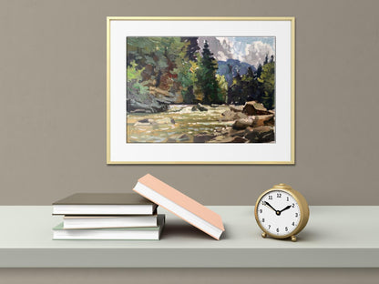 Oil painting Rest in the forest Batrakov Vladimir Grigorievich