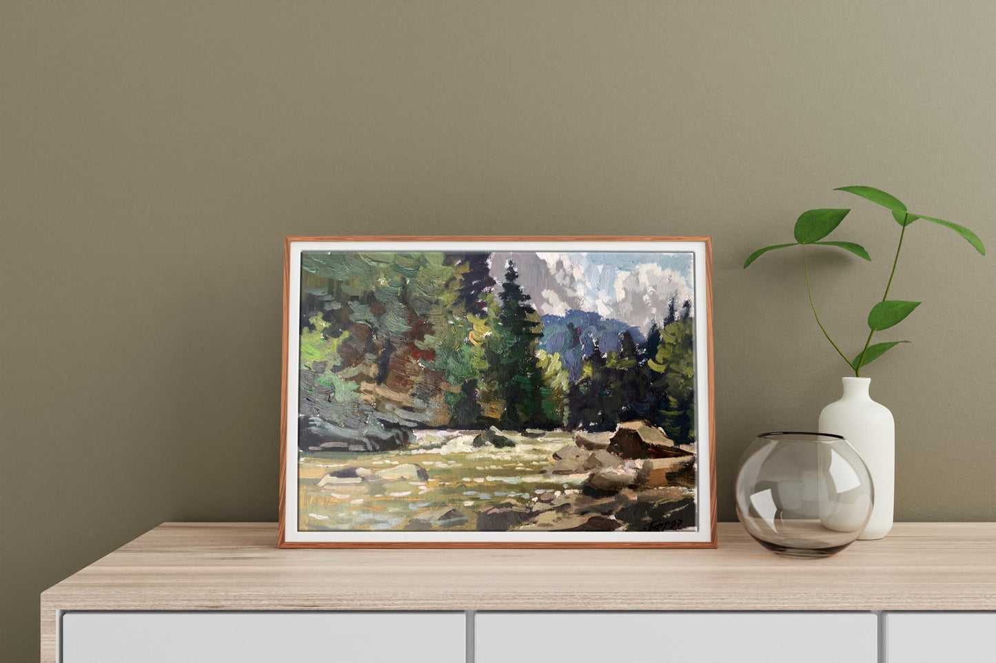 Oil painting Rest in the forest Batrakov Vladimir Grigorievich