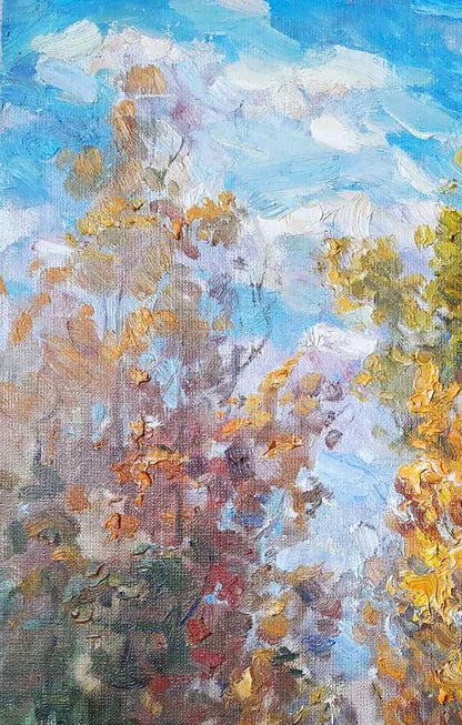 Oil painting Sunny Autumn day in the forest Kovalenko Ivan Mikhailovich