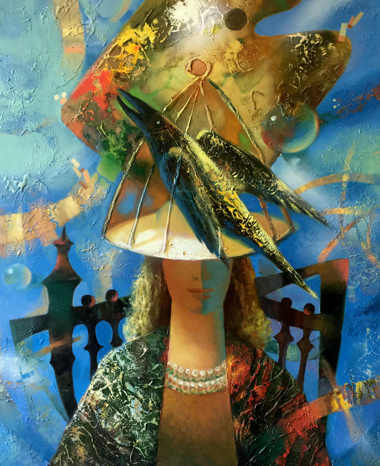 Abstract oil painting Nostalgia Anatoly Borisovich Tarabanov