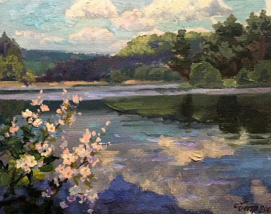 Oil painting Spring lake Batrakov Vladimir Grigorievich