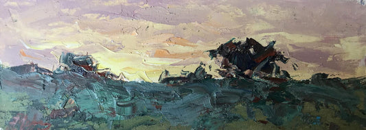 Oil painting Landscape with sunset Alexander Cherednichenko