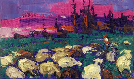Oil painting On the meadow Alex Ivanyuk
