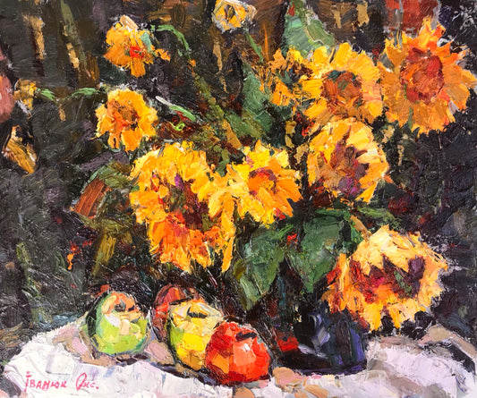 Oil painting Asters Ivanyuk Oksana