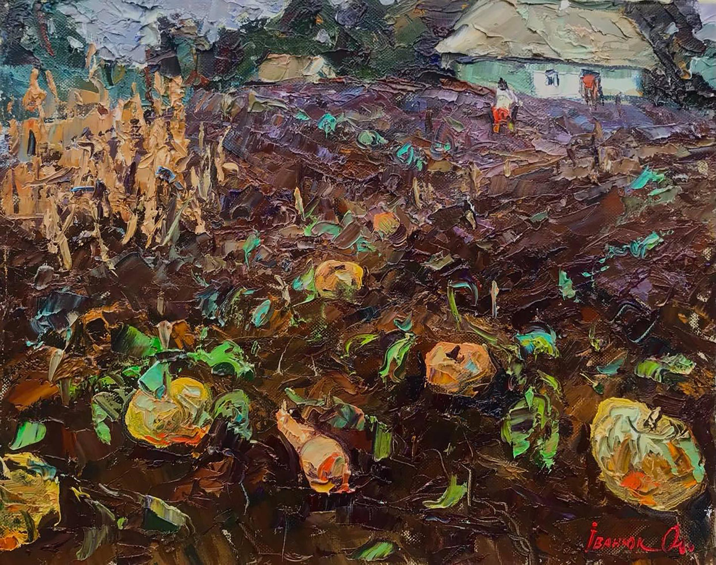 Oil painting In the garden Ivanyuk Alex