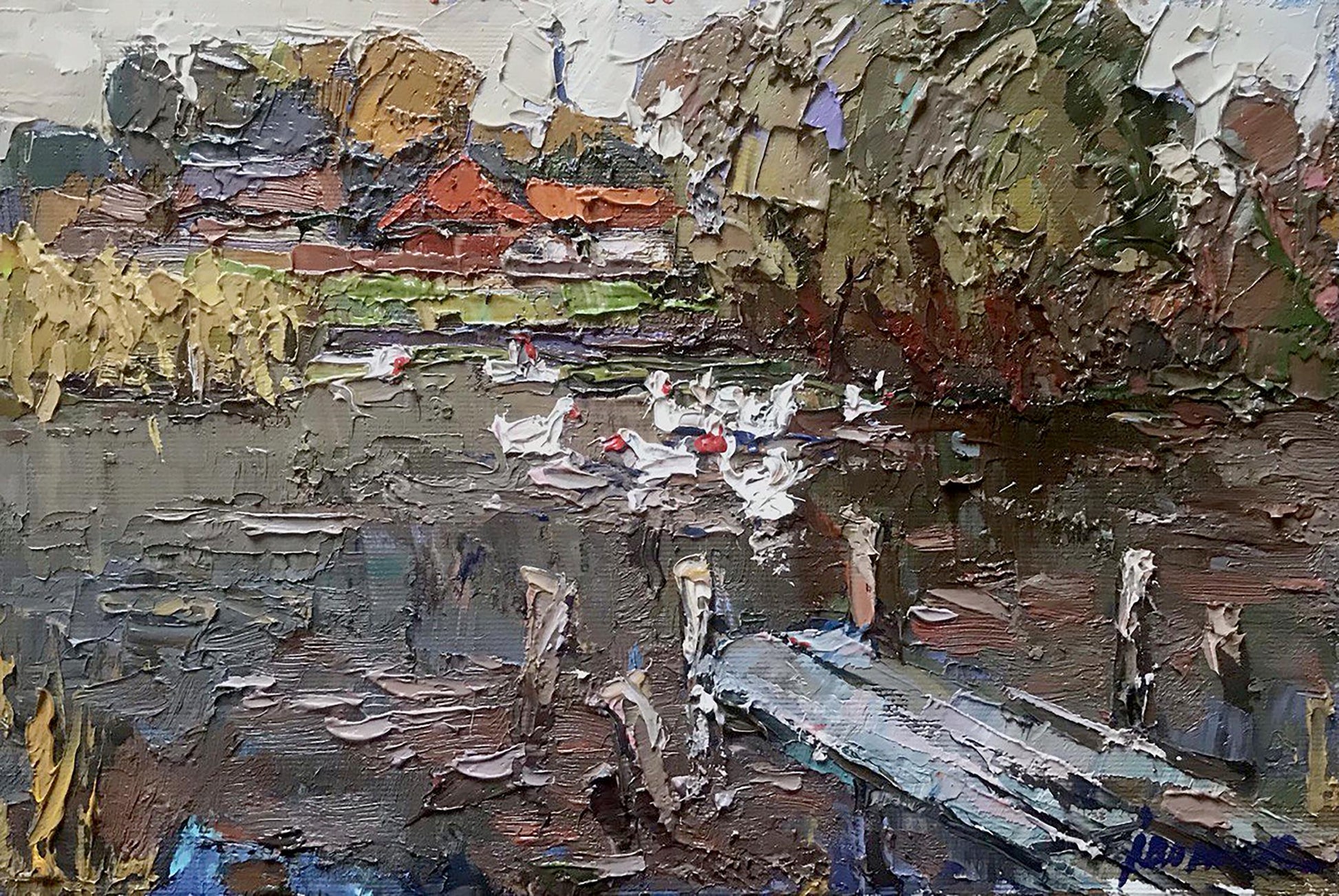 Oil painting Near the lake Ivanyuk Oksana