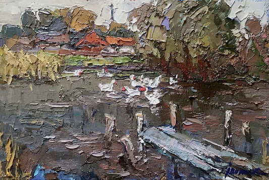 Oil painting Near the lake Ivanyuk Oksana