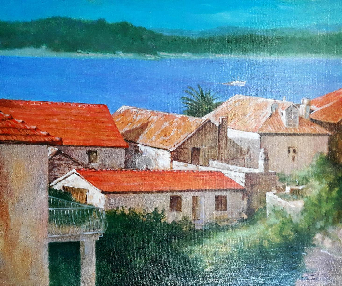 Oil painting Villas by the sea Vasily Korkishko