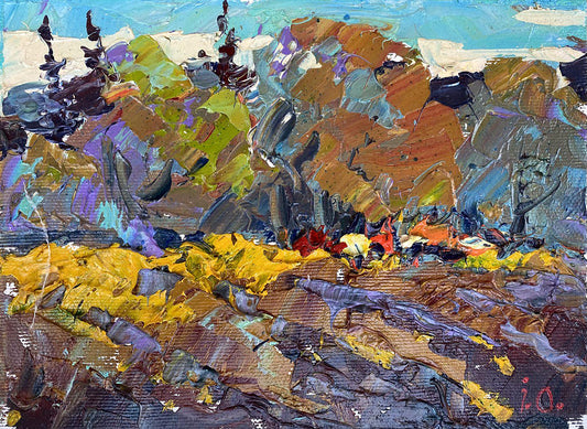 Oil painting Autumn arable land Ivanyuk Alex