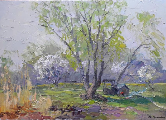 oil painting the first greens Serdyuk Boris Petrovich