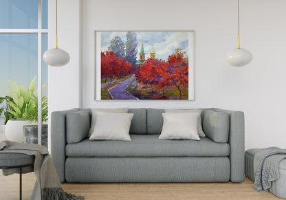 Oil painting Crimson alley Serdyuk Boris Petrovich