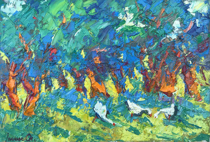 Oil painting In the shade of the garden Ivanyuk Alex