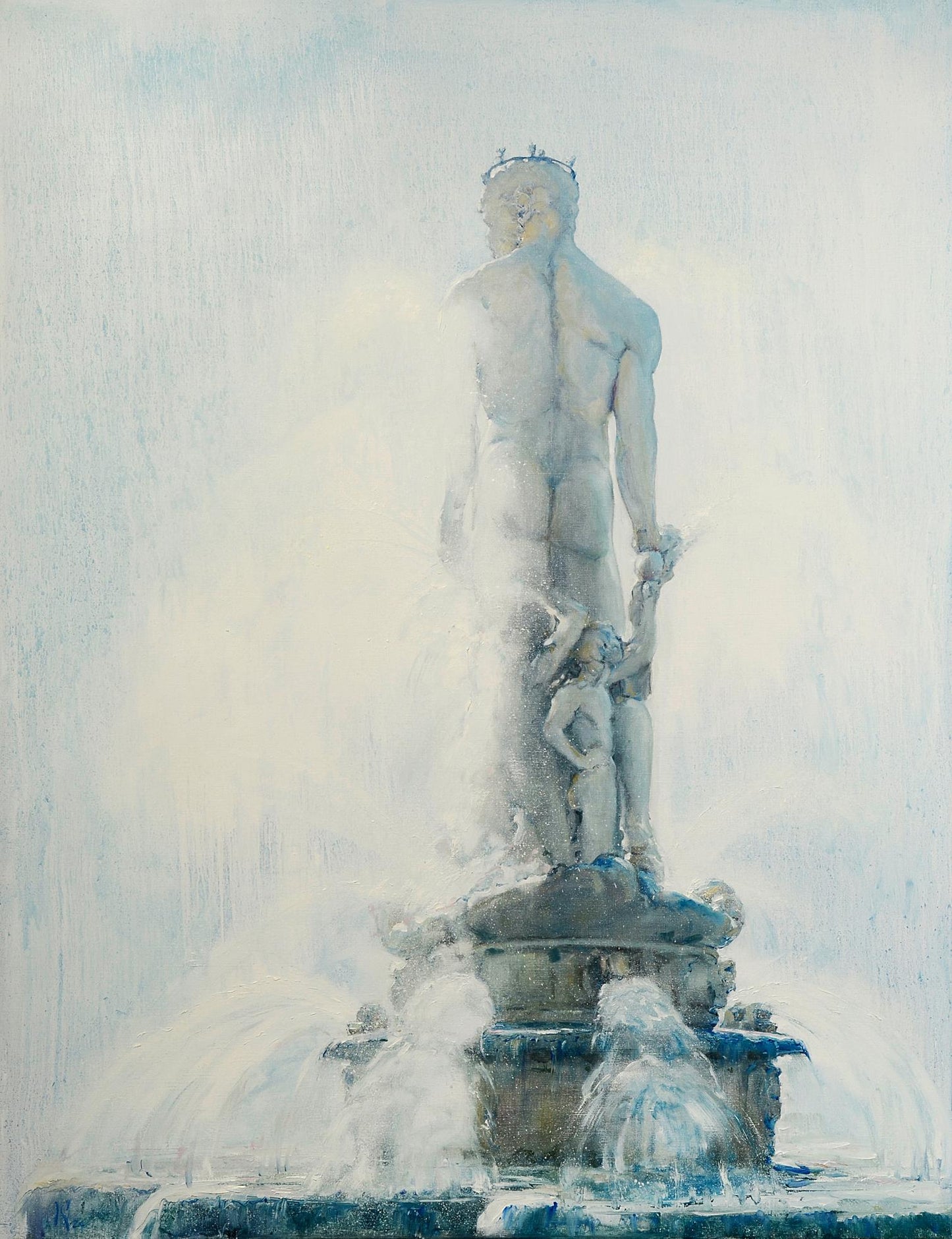 Oil painting Fountain Neptuno Oleg Kateryniuk